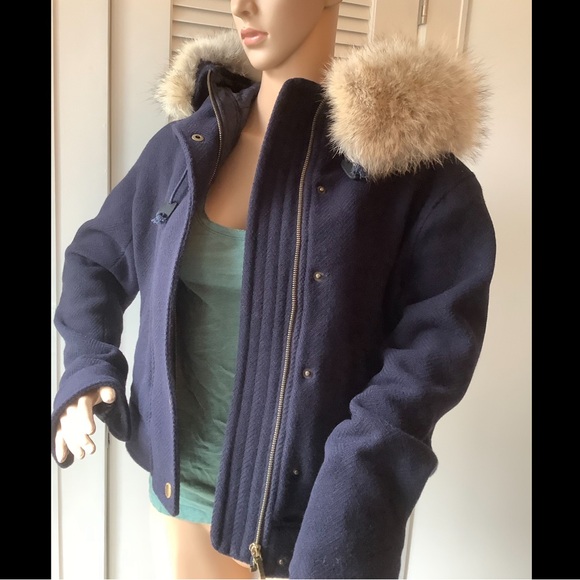 Ralph Lauren Fur Trim Wool Coat - Picture 4 of 11